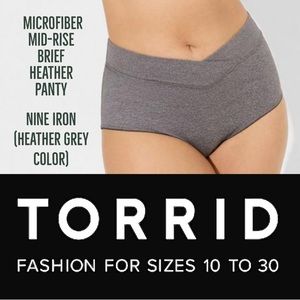 Torrid Microfiber Mid-Rise Brief
Heather Panty 0 0x 12 Underwear Full Coverage